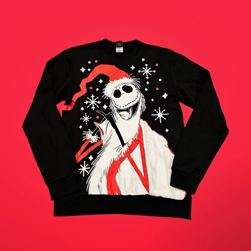 Disney Nightmare Before Christmas Jack Skellington Santa Sweater Women Small